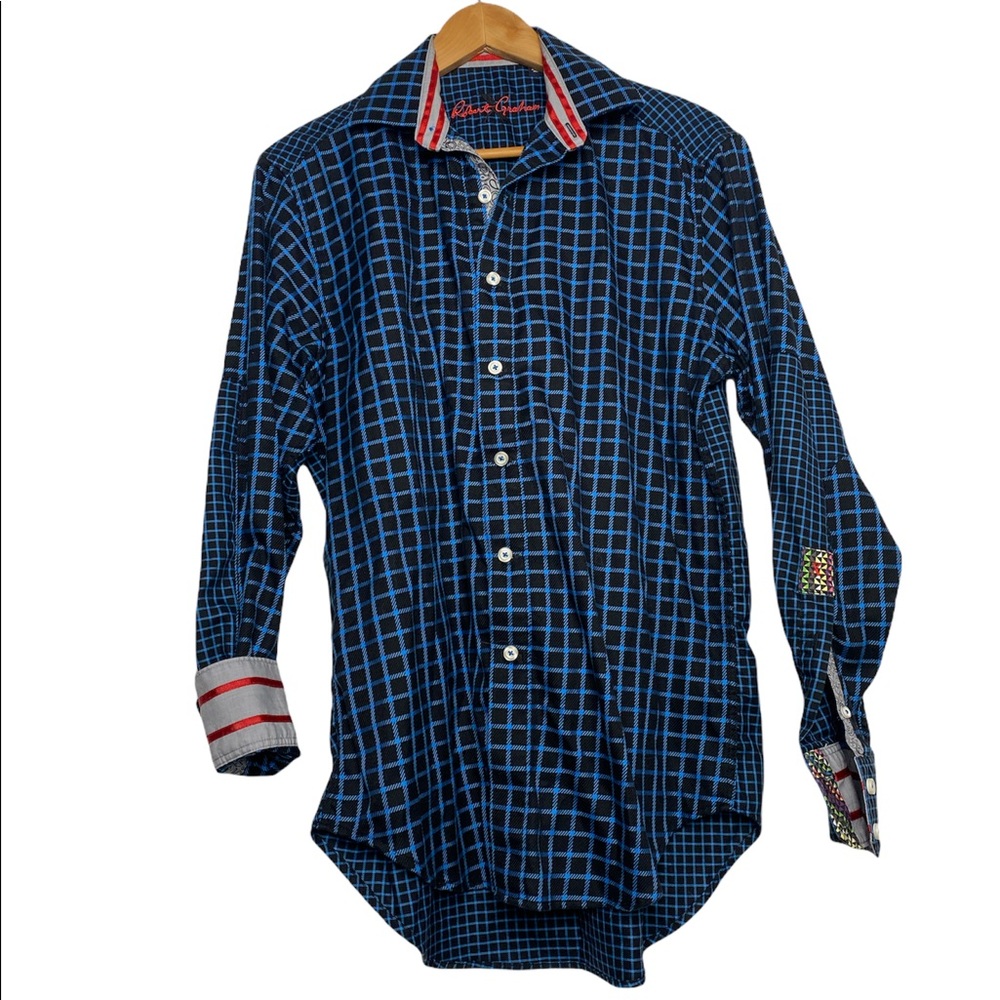 Robert Graham Blue Checkered Casual Button Down Shirt